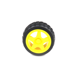 65mmX28mm Robotic Rubber Tyre Wheel for BO Motors Yellow Colour